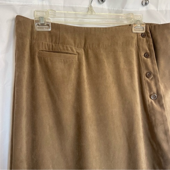 CHRISTOPHER & BANKS Women’s Tan Velvety Wrap Maxi Skirt Lined Size 10 - Picture 4 of 12